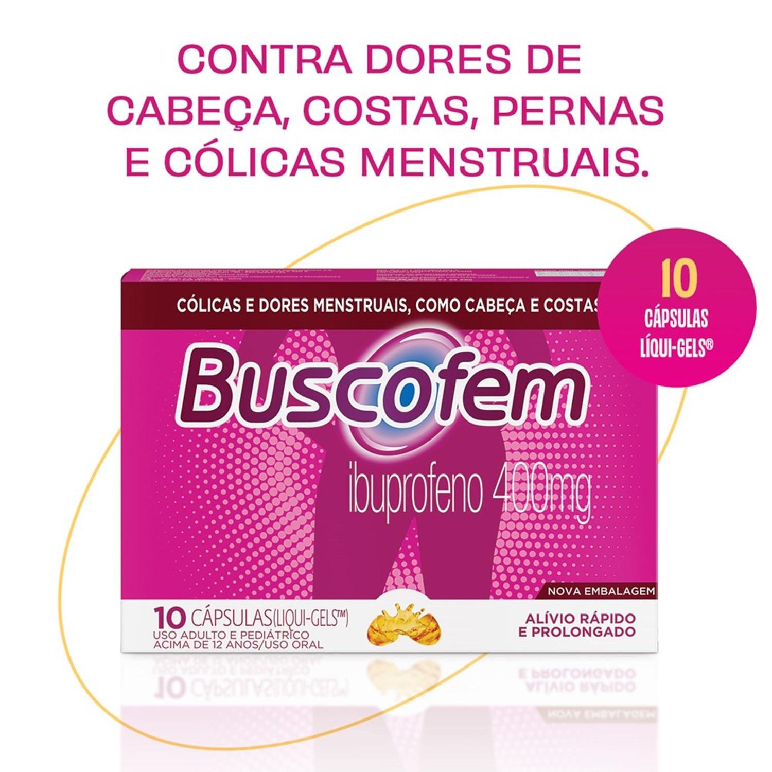 Buscofem Ibuprofeno 400Mg 10 Capsulas