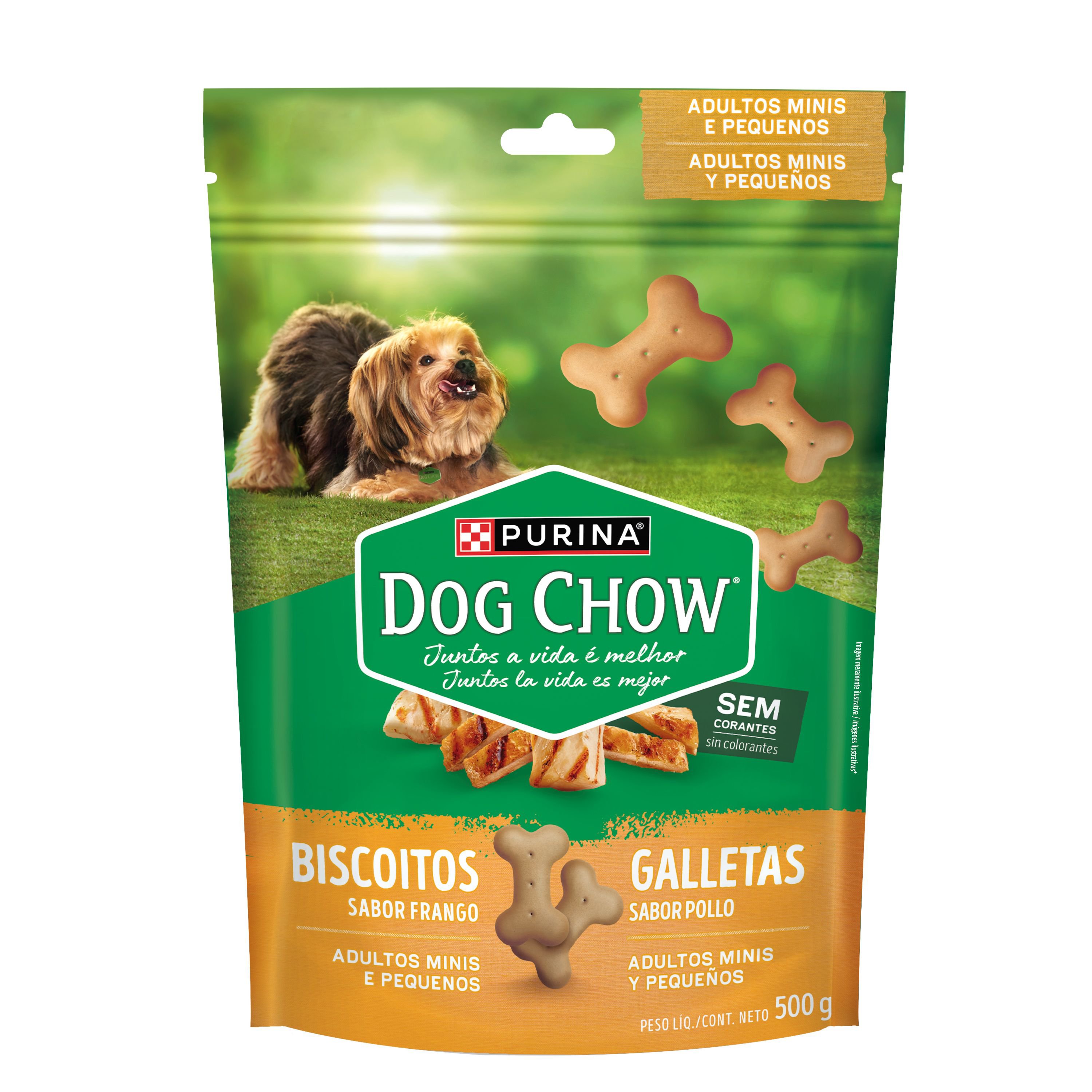 Biscoitos Purina® Dog Chow® Para Caes Minis E Pequenos Frango 500G