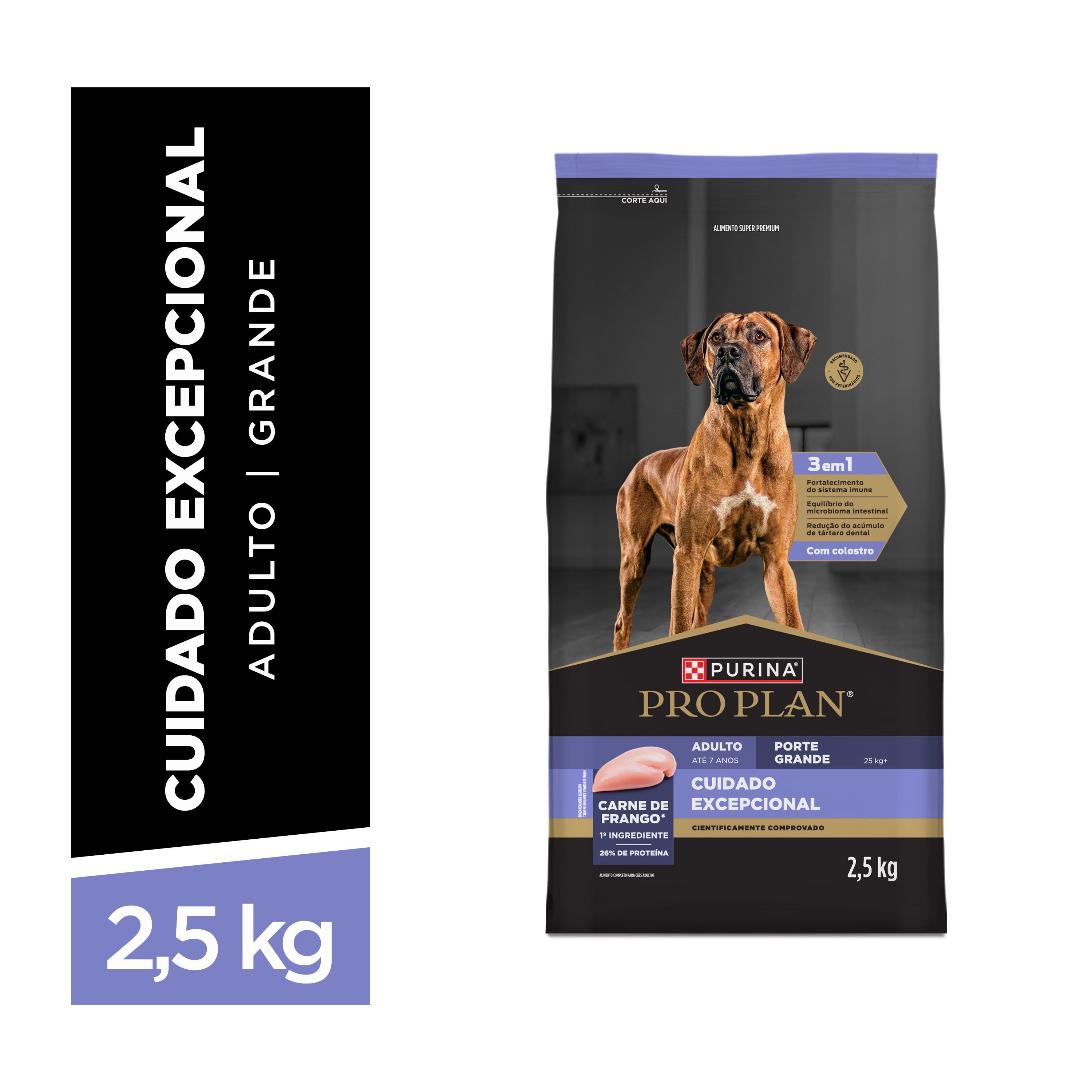Racao Seca Purina® Pro Plan® Cuidado Excepcional Para Caes Adultos Porte Grande Sabor Frango 2,5Kg
