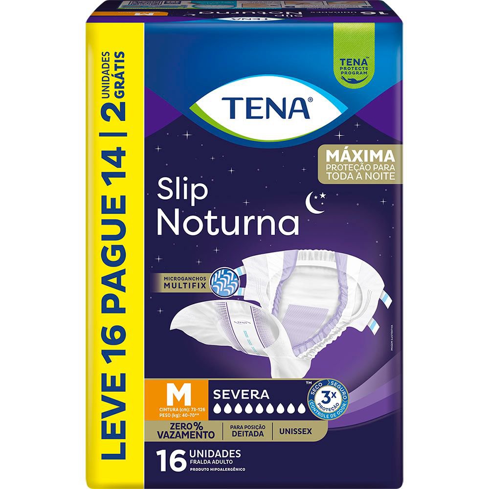 Fralda Geriatrica Tena Slip Noturna M Leve 16 Pague 14 Un