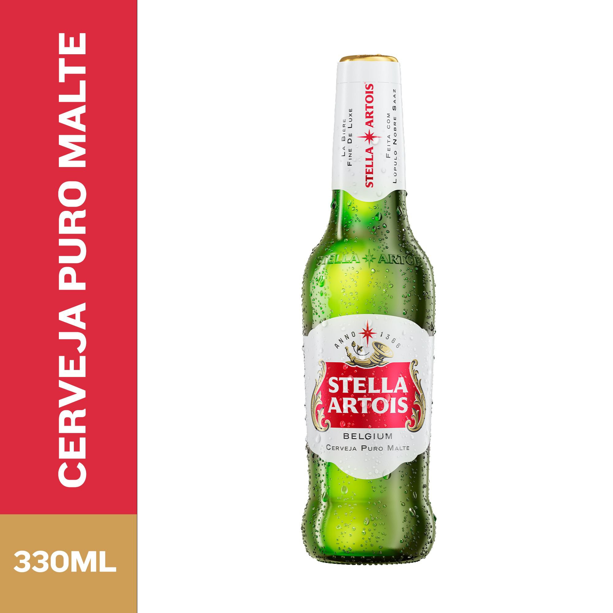 Cerveja Stella Artois Puro Malte 330Ml Long Neck